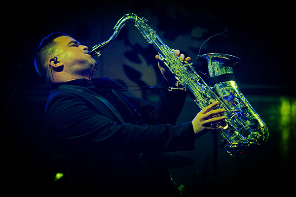 Saxophonspieler Peter Sax