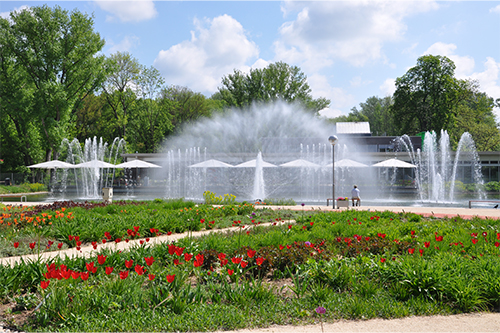 Wasserspielen der GARTEN TULLN