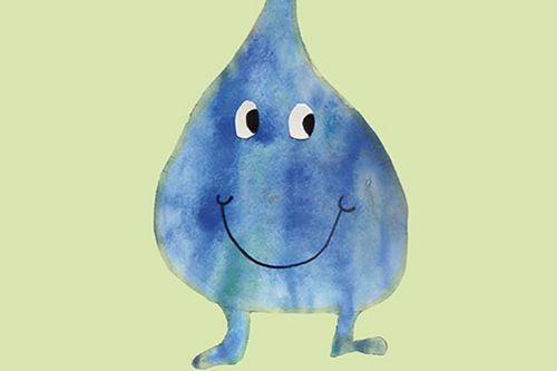lachender Wassertropfen