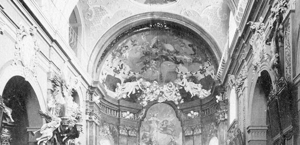 Church nave with a view of the high altar