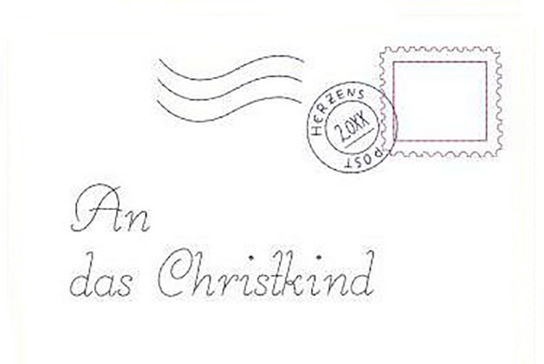 Briefkuvert adressiert ans Christkind